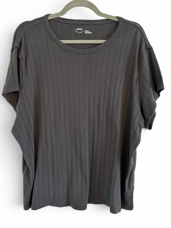 aerie Tops - Aerie Charcoal Gray Ribbed Short Sleeve Tee | Women’s XXL